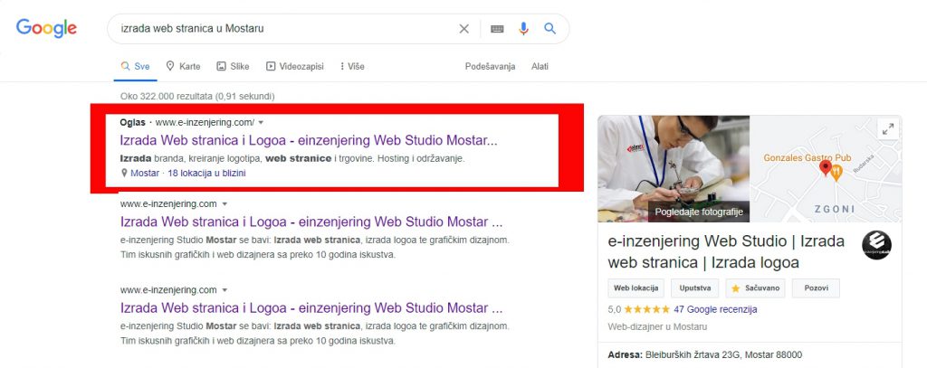izrada-web-stranica-u-Mostaru-Google-pretraživanje